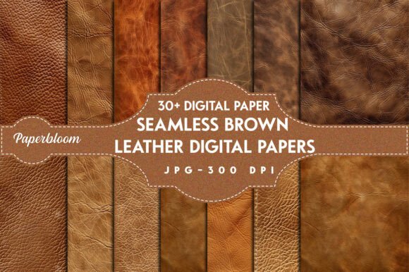 30+ Seamless Brown Leather Digital Papers for Designers