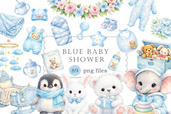 Blue Baby Shower Clipart Watercolor PNG: A Designer's Guide