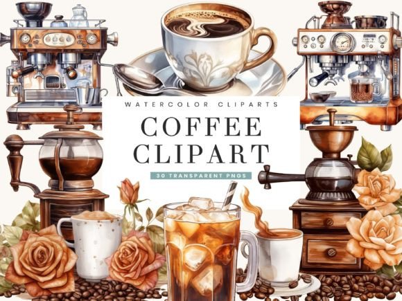 Brewing Creativity: The Watercolor Coffee Clipart Bundle