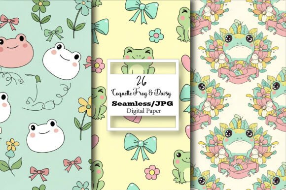 Coquette Frog & Daisy Pattern: A Charming Design Asset