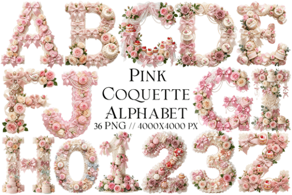 Designing with the Pink Coquette Alphabet PNG Bundle