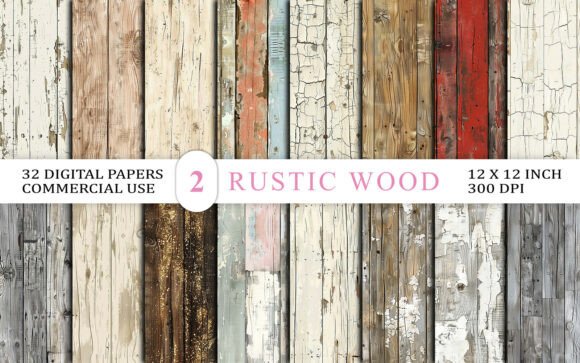 Embrace Authenticity with Rustic Wood Digital Paper Backgrounds