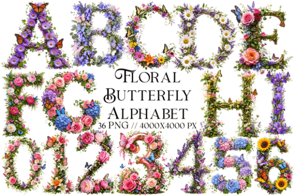 Enchanting Designs with the Floral Butterfly Alphabet