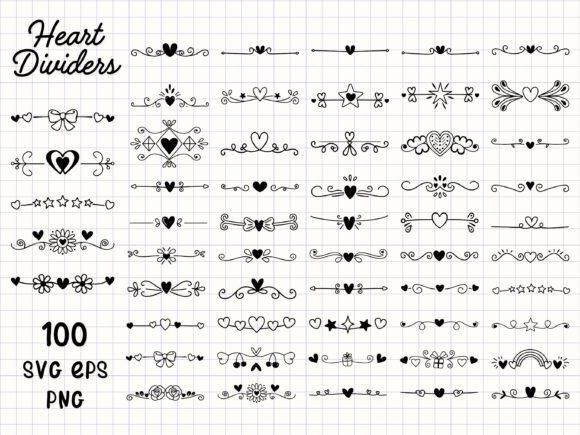 Heart Dividers SVG: Elegant Border Clipart for Your Designs