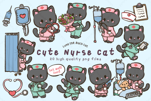 Kawaii Cute Nurse Cat Clipart: A Designer's Guide to Whimsical Branding