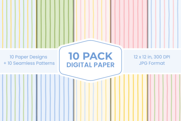 Pastel Easter Stripes Digital Paper Pack: A Spring Design Essential