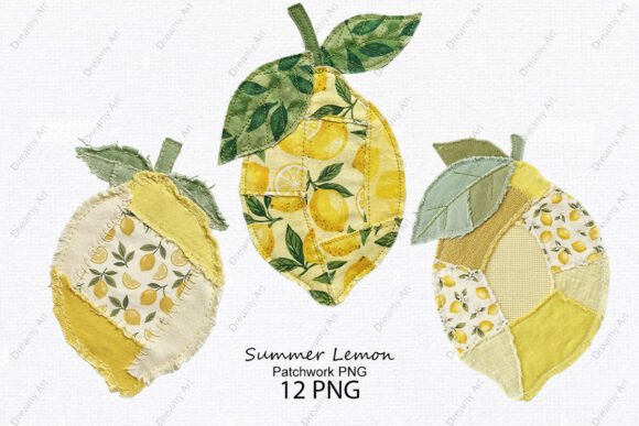 Patchwork Summer Lemon PNG: A Fresh Take on Playful Design
