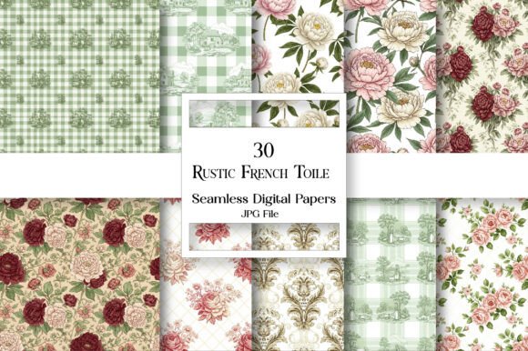 Rustic French Toile Digital Paper Pack: Design Guide