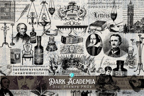 Unveiling Dark Academia Digi Stamps for Creative Projects