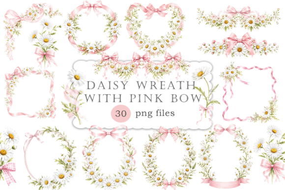 Watercolor Floral Frames PNG Pink Bow: A Designer's Delicate Toolkit